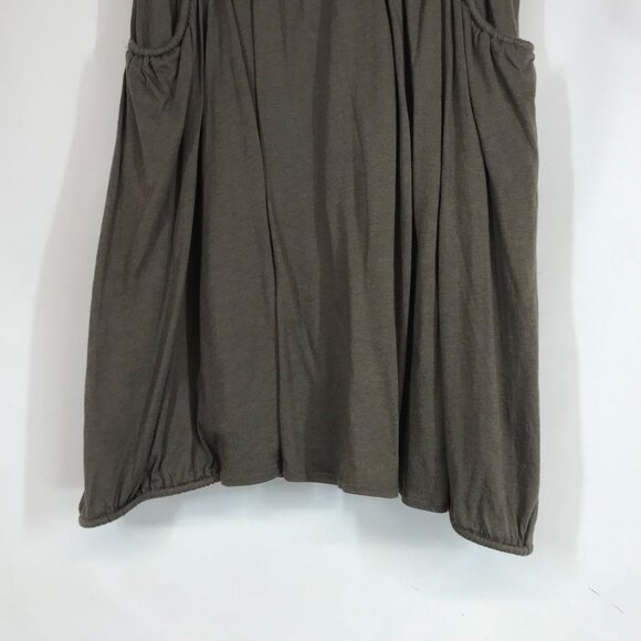 GARNETT HILL - WOMEN'S MEDIUM - OLIVE COTTON BLEND ELASTIC WAIST SKIRT W/POCKETS - Picture 3 of 8